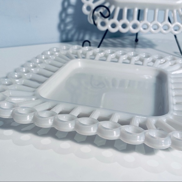Vintage Westmoreland Milk Glass Square Plate